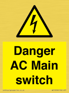 Danger AC Main switch 